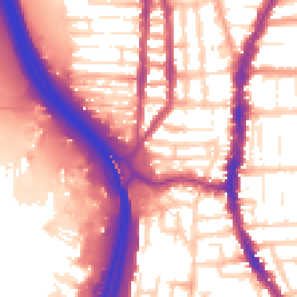 Daytime road noise heatmap for PO2 8AR