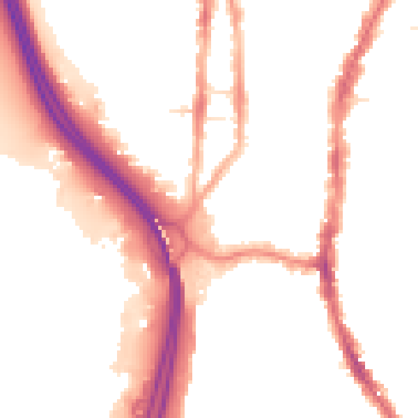 Night-time road noise heatmap for PO2 8AR