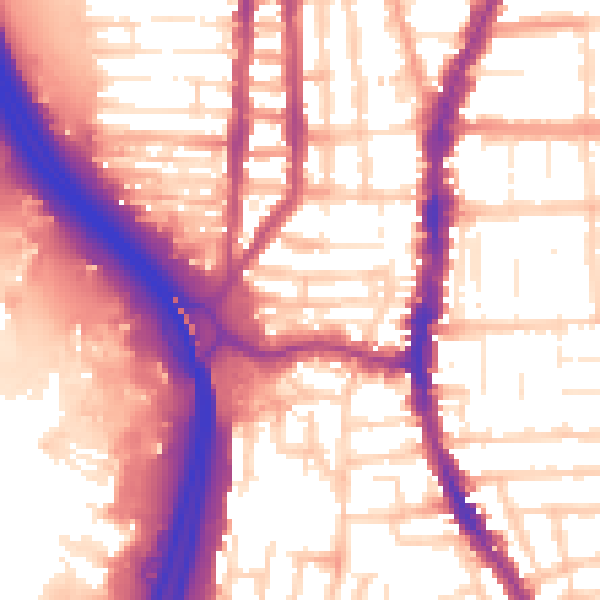 Daytime road noise heatmap for PO2 8AS