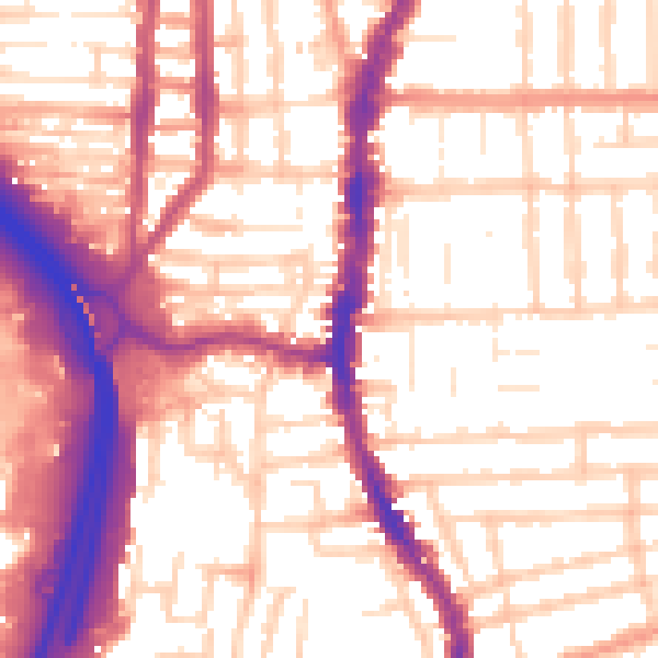 Daytime road noise heatmap for PO2 8AU