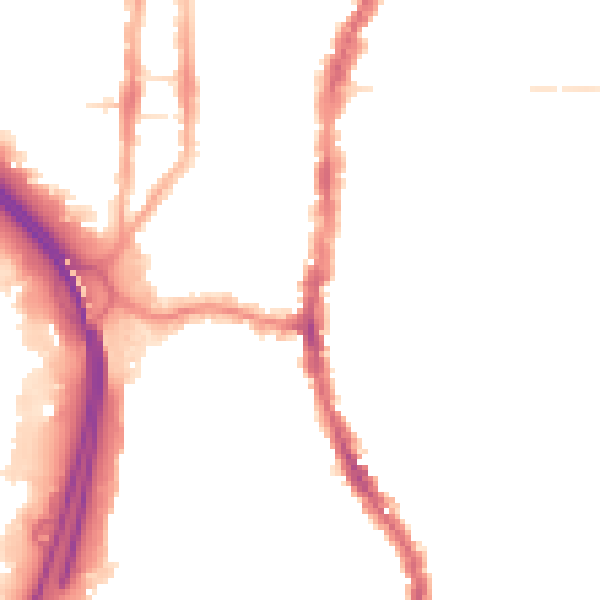 Night-time road noise heatmap for PO2 8AU