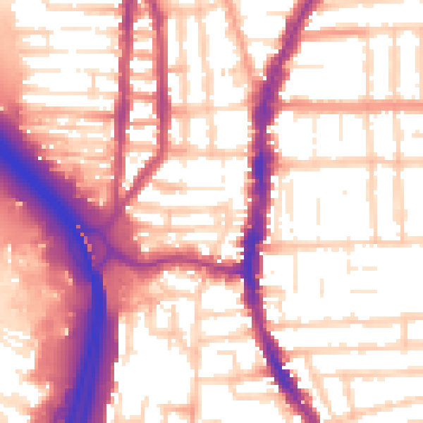 Daytime road noise heatmap for PO2 8AX