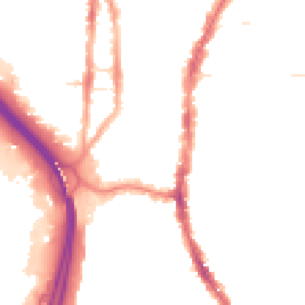 Night-time road noise heatmap for PO2 8AX
