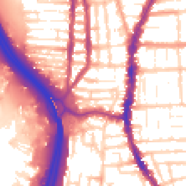 Daytime road noise heatmap for PO2 8AY