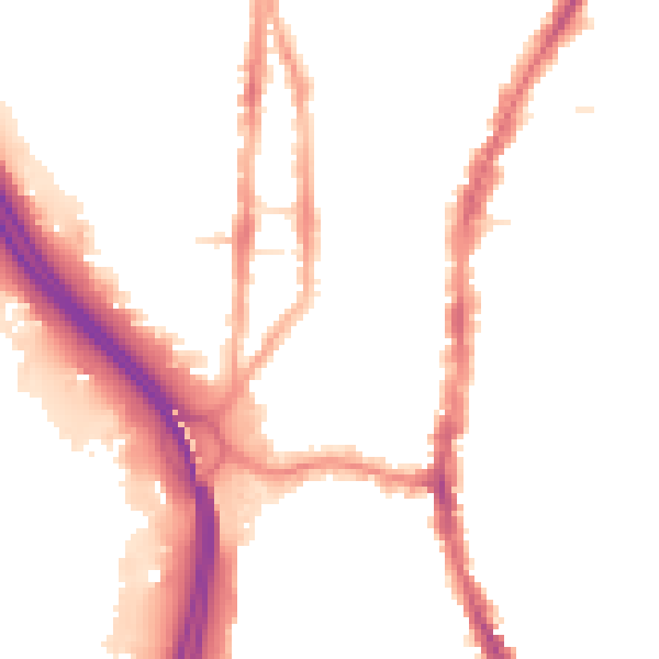 Night-time road noise heatmap for PO2 8BG
