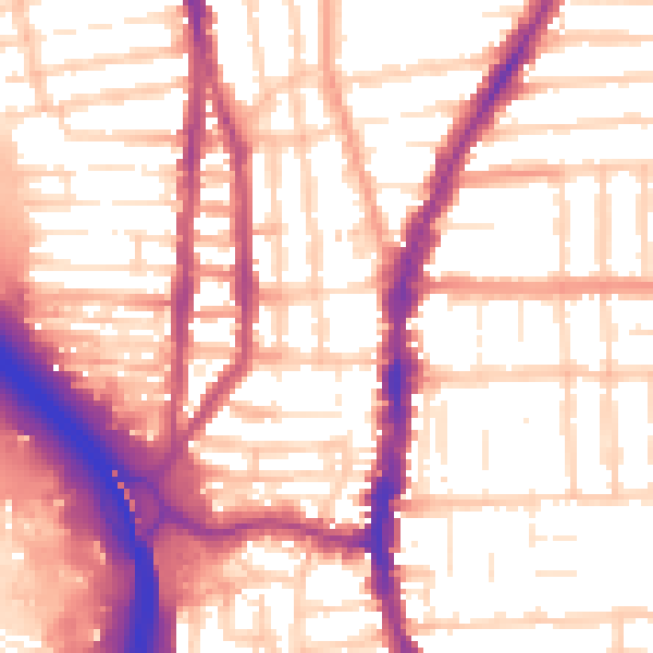 Daytime road noise heatmap for PO2 8BH