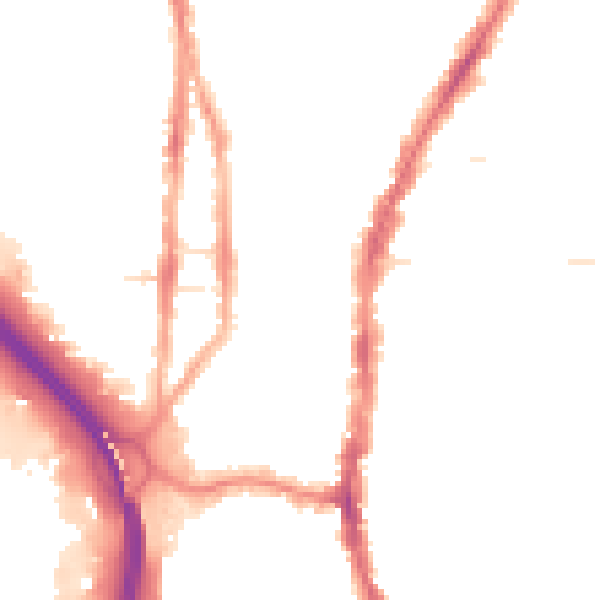 Night-time road noise heatmap for PO2 8BH