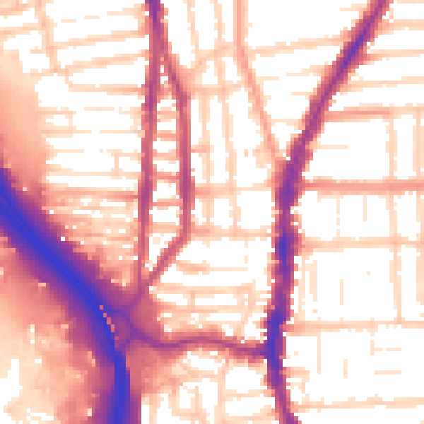Daytime road noise heatmap for PO2 8BP