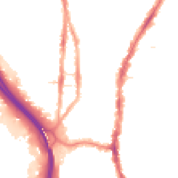 Night-time road noise heatmap for PO2 8BP