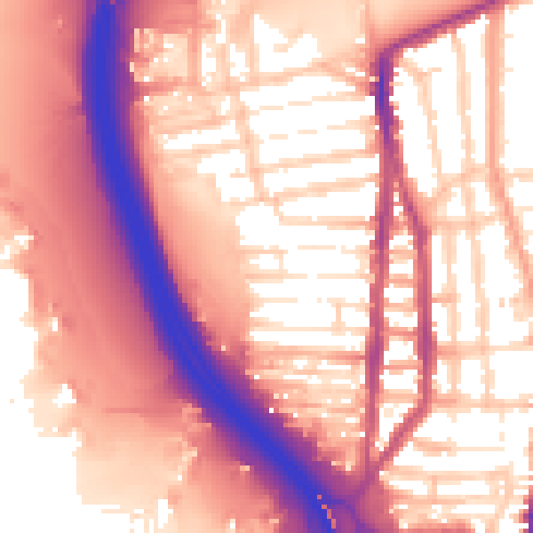 Daytime road noise heatmap for PO2 8EJ
