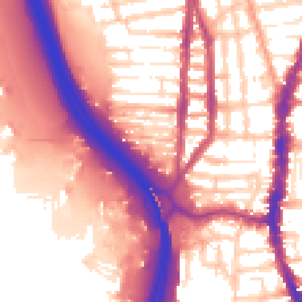 Daytime road noise heatmap for PO2 8EL