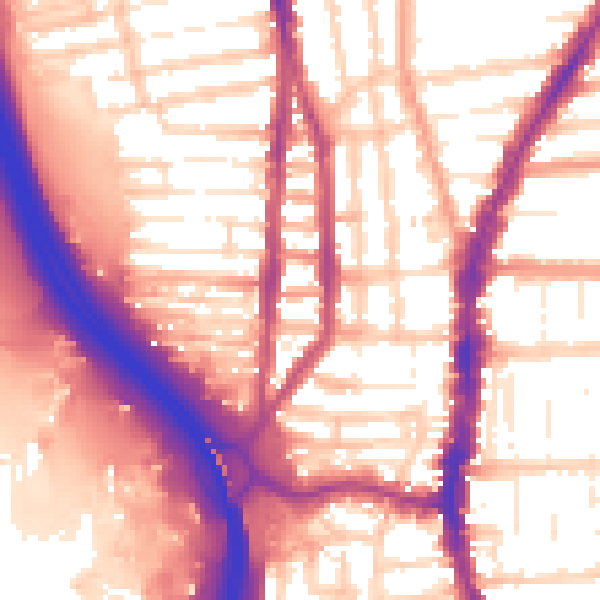 Daytime road noise heatmap for PO2 8HT