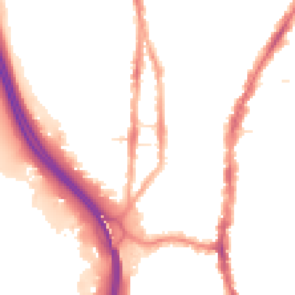 Night-time road noise heatmap for PO2 8HT