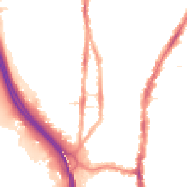 Night-time road noise heatmap for PO2 8JH