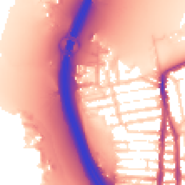 Daytime road noise heatmap for PO2 8PL