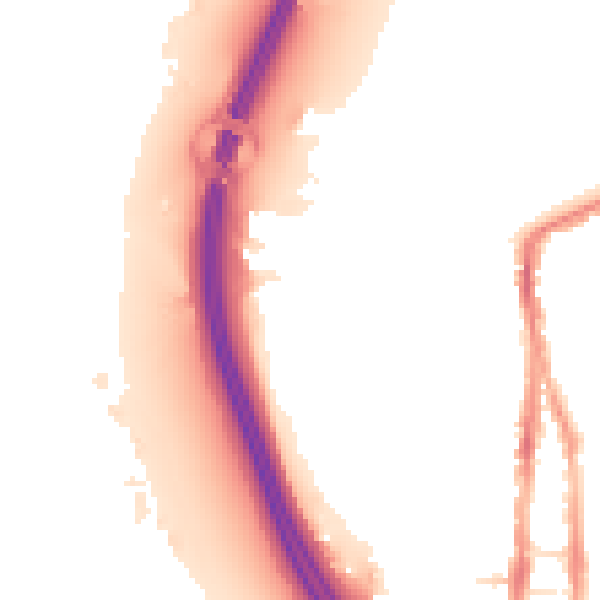 Night-time road noise heatmap for PO2 8PL