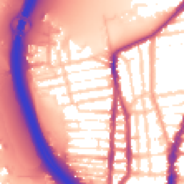 Daytime road noise heatmap for PO2 8PX