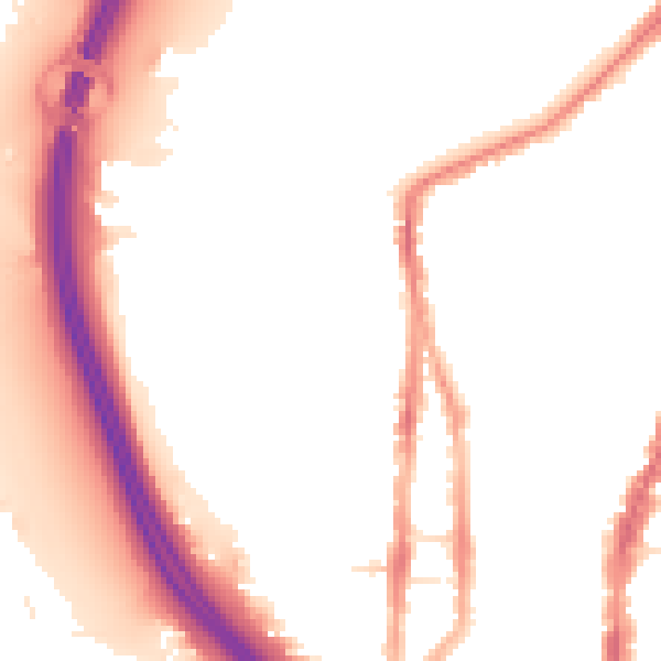 Night-time road noise heatmap for PO2 8PX