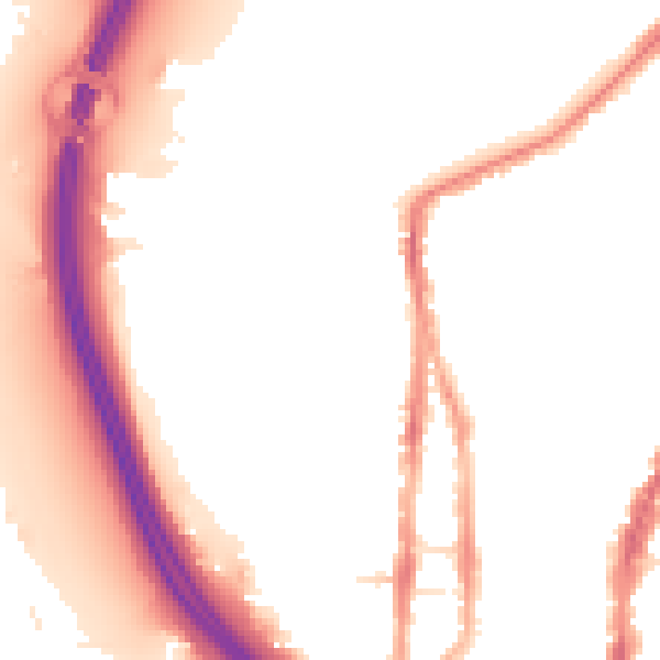 Night-time road noise heatmap for PO2 8PY