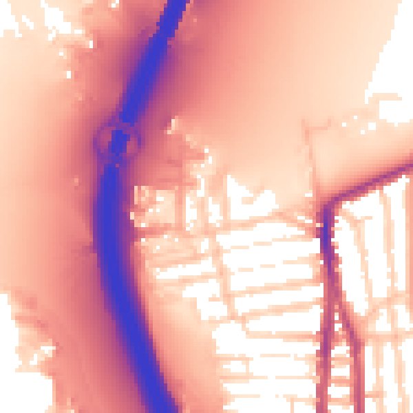 Daytime road noise heatmap for PO2 8QZ