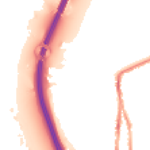 Night-time road noise heatmap for PO2 8QZ