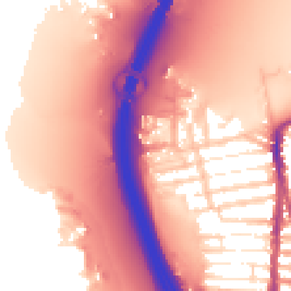 Daytime road noise heatmap for PO2 8RJ