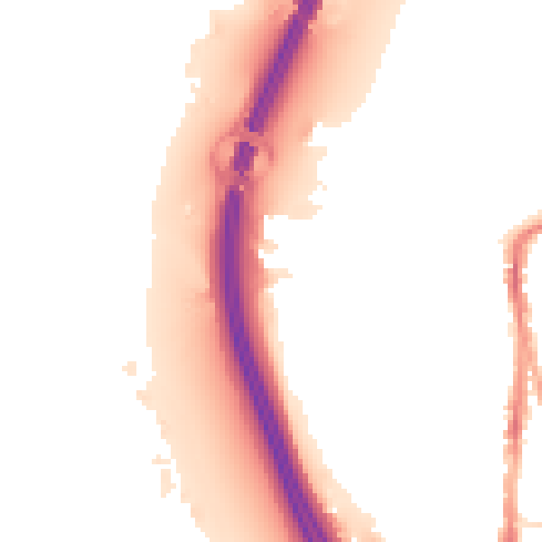 Night-time road noise heatmap for PO2 8RJ