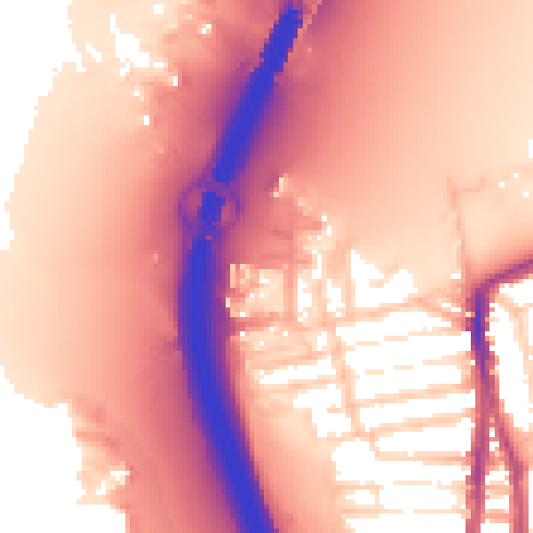 Daytime road noise heatmap for PO2 8RQ