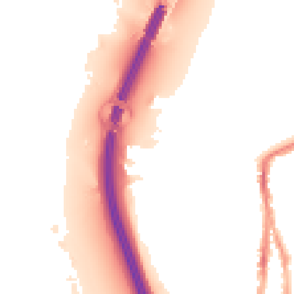 Night-time road noise heatmap for PO2 8RQ