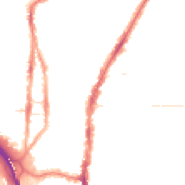 Night-time road noise heatmap for PO2 9AA
