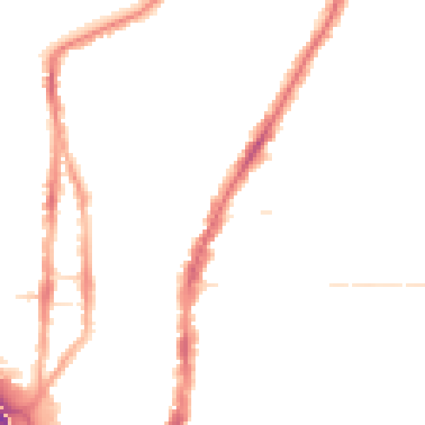 Night-time road noise heatmap for PO2 9AE