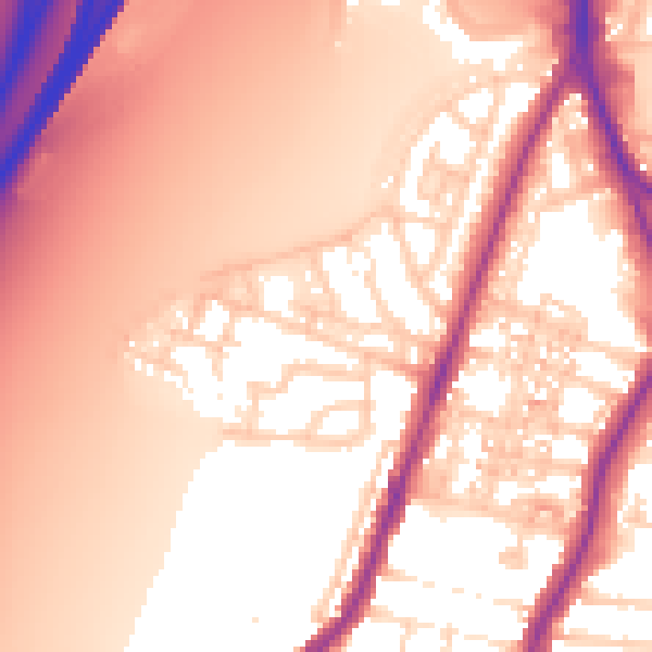Daytime road noise heatmap for PO2 9AF