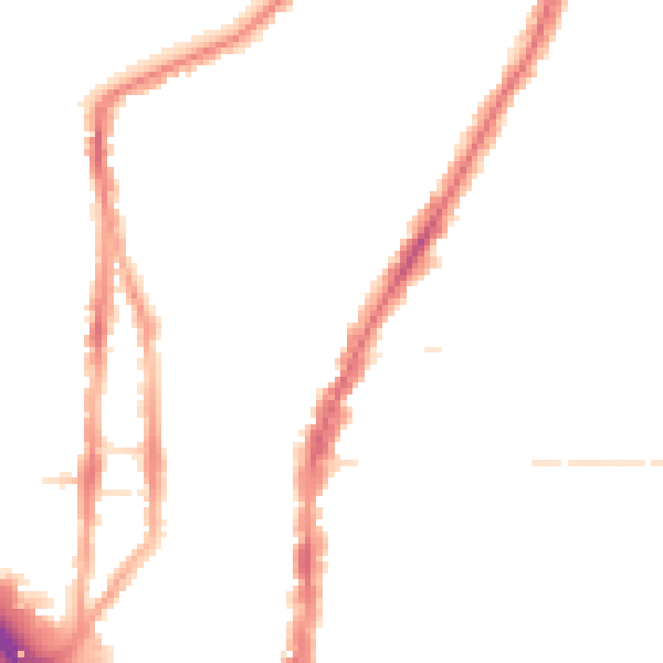 Night-time road noise heatmap for PO2 9AY