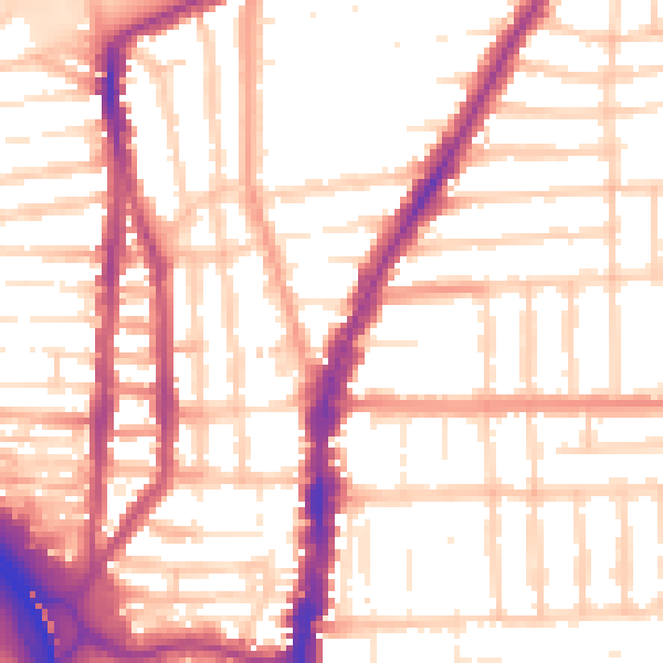 Daytime road noise heatmap for PO2 9BF