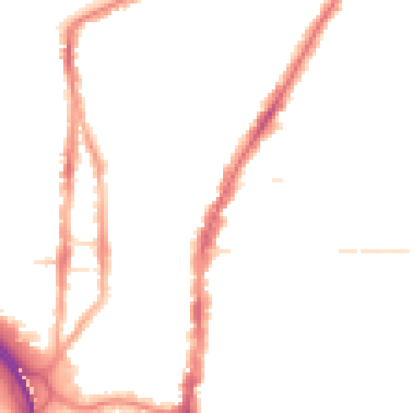Night-time road noise heatmap for PO2 9BF