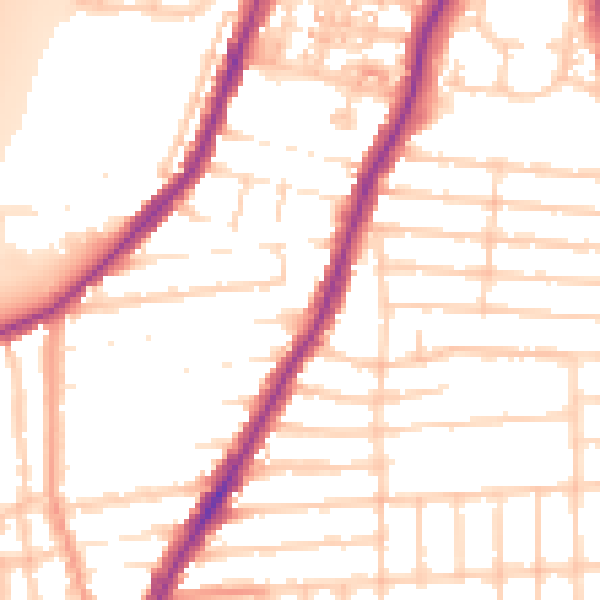 Daytime road noise heatmap for PO2 9EW