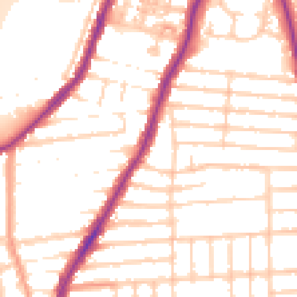 Daytime road noise heatmap for PO2 9JY