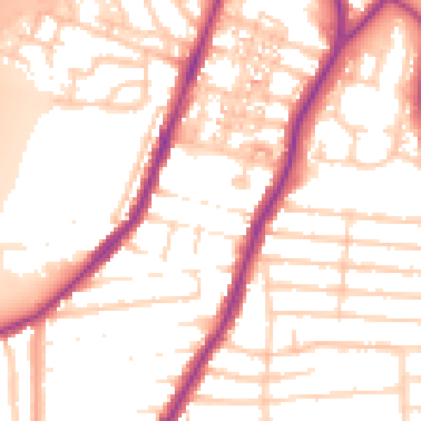 Daytime road noise heatmap for PO2 9NH