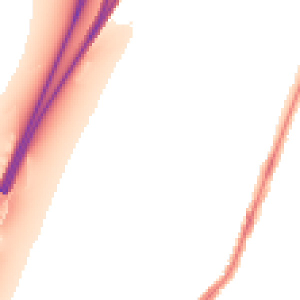 Night-time road noise heatmap for PO2 9NY