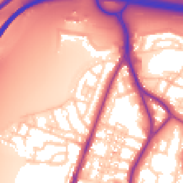 Daytime road noise heatmap for PO2 9SP