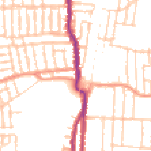 Daytime road noise heatmap for PO3 5AA