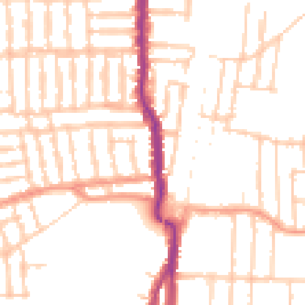 Daytime road noise heatmap for PO3 5AB