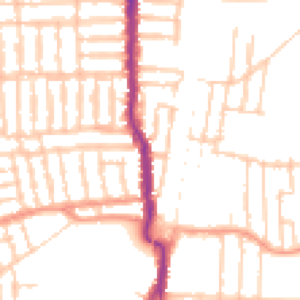 Daytime road noise heatmap for PO3 5AJ