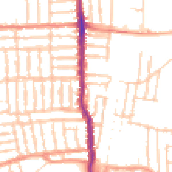 Daytime road noise heatmap for PO3 5AN