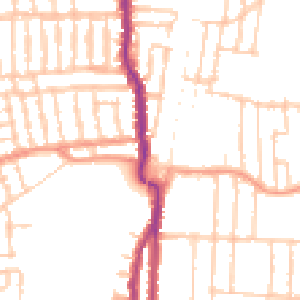 Daytime road noise heatmap for PO3 5AQ