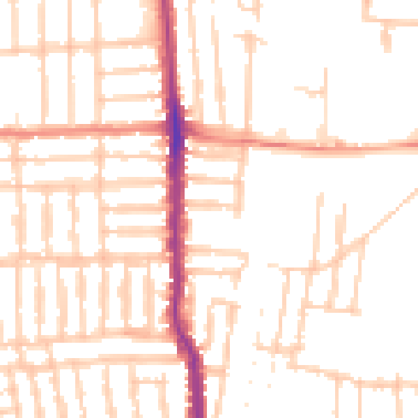 Daytime road noise heatmap for PO3 5AR
