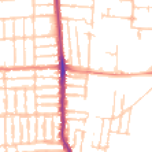 Daytime road noise heatmap for PO3 5AT