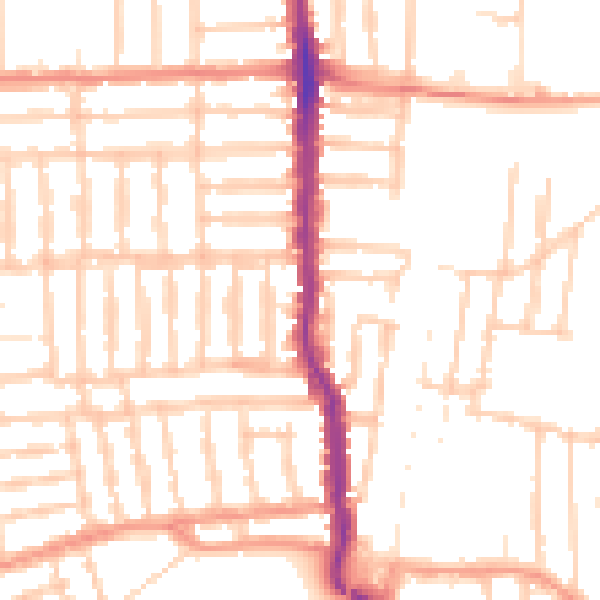 Daytime road noise heatmap for PO3 5AW
