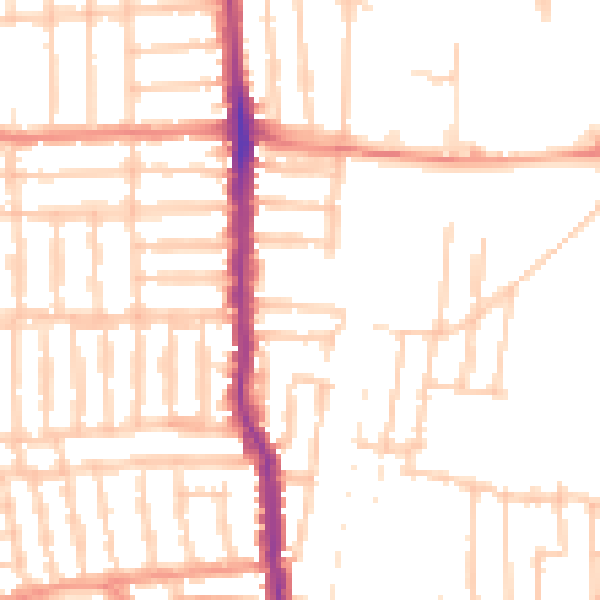 Daytime road noise heatmap for PO3 5AX