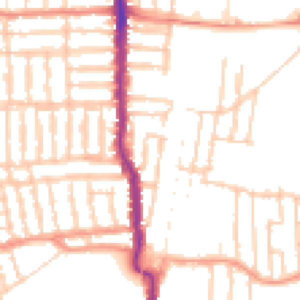 Daytime road noise heatmap for PO3 5BD